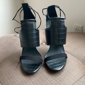 NWT ASOS Black Ankle Wrap Sandal Sz 8